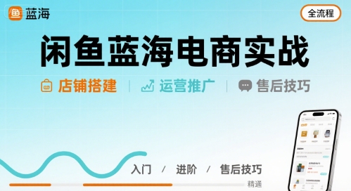 闲鱼蓝海电商实战，店铺搭建运营售后全流程-轻创网