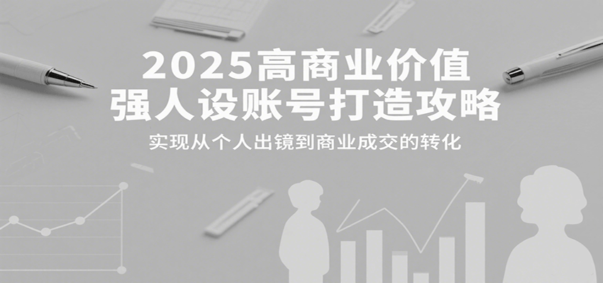 2025高商业价值强人设账号打造攻略，实现从个人出镜到商业成交的转化-轻创网