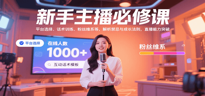 新手主播必修课：平台选择、话术训练、粉丝维系等，解析禁忌与成长法则，突破直播能力-轻创网