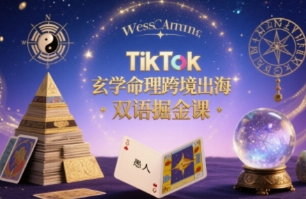 TikTok玄学命理跨境出海双语掘金课，手把手教你用命理知识精准直击海外用户痛点-轻创网