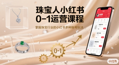 珠宝人小红书0-1运营课程，掌握珠宝行业的小红书多种账号玩法-轻创网
