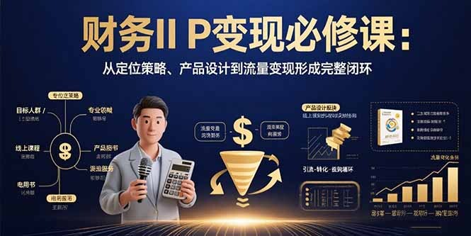 财务IP变现必修课：从定位策略、产品设计到流量变现形成完整闭环-轻创网