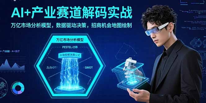 AI+产业赛道解码实战：万亿市场分析模型，数据驱动决策，招商机会地图绘制-轻创网