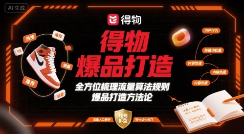 得物爆品打造，全方位梳理得物流量算法规则爆品打造规则-轻创网