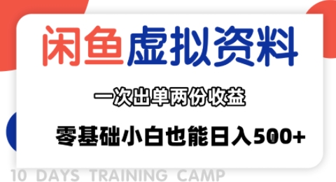 闲鱼虚拟资料新变现玩法，信息差项目，一次出单两份收益，无需囤货，可批量矩阵，零基础小白也能日入多张-轻创网