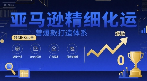 亚马逊精细化运营爆款打造体系，视频课+全套资料文档-轻创网