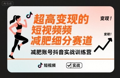超高变现的短视频减肥细分赛道，减肥账号抖音实战训练营-轻创网