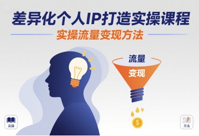 差异化个人IP打造实操课程，实操流量变现方法-轻创网