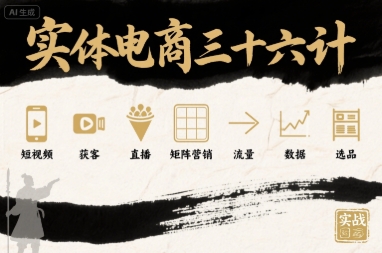 实体电商三十六计，短视频-获客-直播-矩阵营销-流量-数据-选品-轻创网