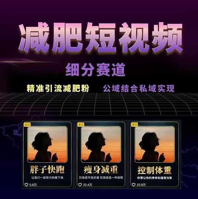 图片[2]-减肥短视频运营实战课：含素材制作、剪映教学，讲精准引流、变现设计与内容模板技巧-轻创网