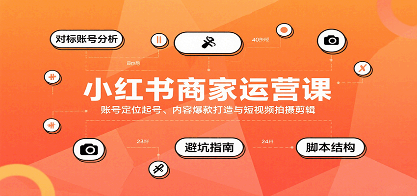 小红书商家运营课，账号定位起号、内容爆款打造与短视频拍摄剪辑-轻创网