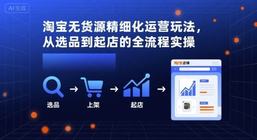 淘宝无货源精细化运营玩法，从选品到起店的全流程实操-轻创网