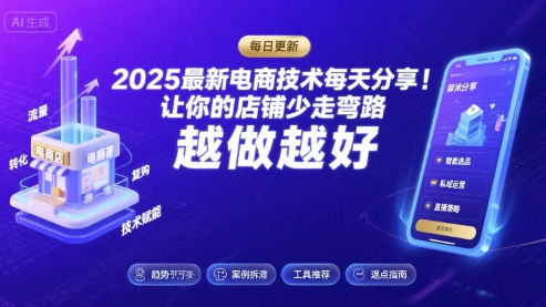 2025最新电商技术每天分享，让你的店铺少走弯路，越做越好(更新8月)-轻创网
