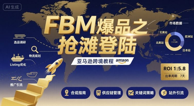 FBM爆品之抢滩登陆-亚马逊跨境教程-轻创网