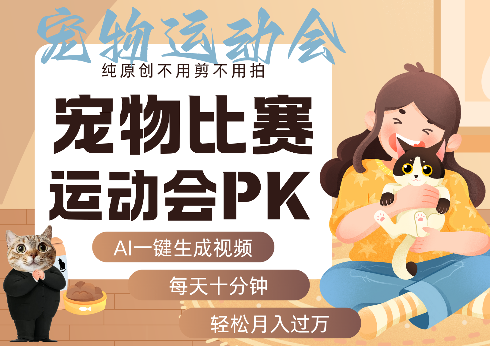 AI萌宠运动员跳水 射击 篮球 足球比赛 每天十分钟 附详细提示词文案库 代替做…-轻创网