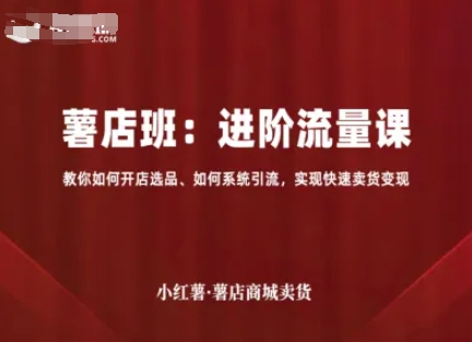 小红薯薯店商城卖货，进阶流量课，教你如何开店选品、如何系统引流，实现快速卖货变现-轻创网