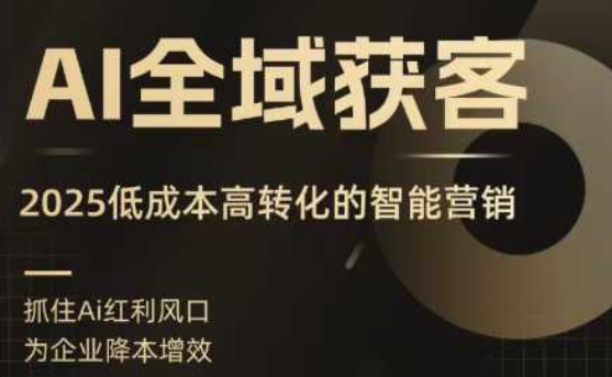 AI全域获客实训营，2025低成本高转化的智能营销，精准找客，高效营销-轻创网