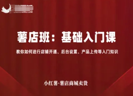 小红薯薯店商城卖货，基础入门课，教你如何进行店铺开通、后台设置、产品上传等入门知识-轻创网