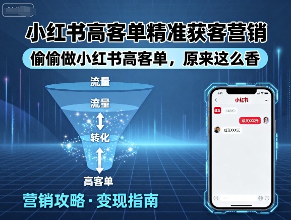 小红书高客单精准获客营销，偷偷做小红书高客单，原来这么香-轻创网