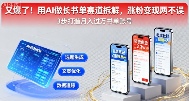 又爆了！用AI做长书单赛道拆解，涨粉变现两不误-轻创网