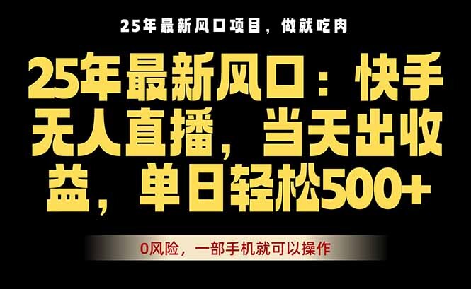 25年最新无人直播玩法，当天秒出单，一部手机就可操作-轻创网