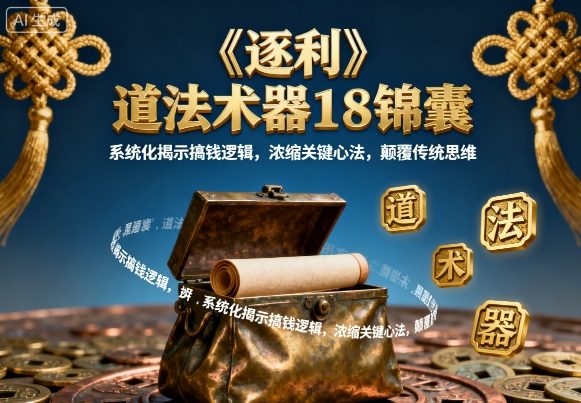 《逐利》道法术器18锦囊，系统化揭示搞钱逻辑，浓缩关键心法，颠覆传统思维-轻创网