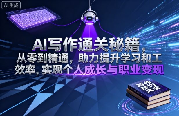 AI写作通关秘籍，从零到精通，助力提升学习和工作效率，实现个人成长与职业变现-轻创网