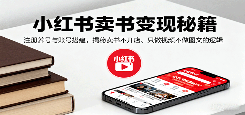 小红书卖书变现秘籍，注册养号与账号搭建，揭秘卖书不开店、只做视频不做图文的逻辑-轻创网