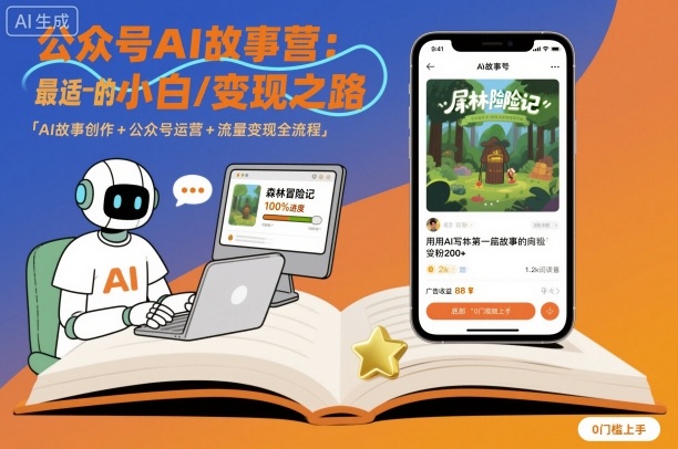 公众号ai故事营，最适合小白的自媒体变现之路-轻创网