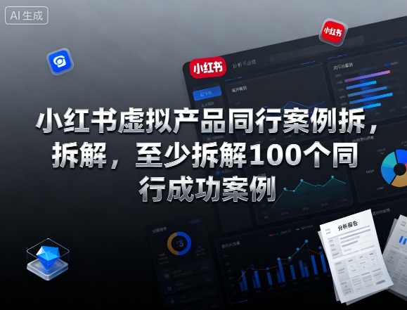 小红书虚拟产品同行案例拆解，至少拆解100个同行成功案例-轻创网