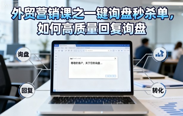 外贸营销课之一键询盘秒杀单，如何高质量回复询盘-轻创网