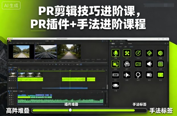 PR剪辑技巧进阶课,PR插件+手法进阶课程-轻创网