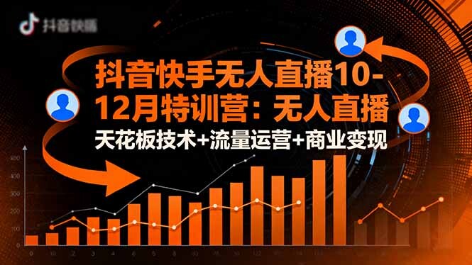 抖音快手无人直播10-12月特训营：无人直播天花板技术+流量运营+商业变现-轻创网