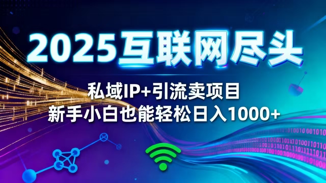 2025网创尽头王炸项目！私域 IP + 精准引流，新手小白在家躺赚日入 1000+-轻创网