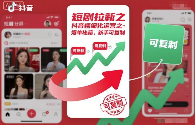短剧拉新之抖音精细化运营之爆单秘籍，新手可复制-轻创网