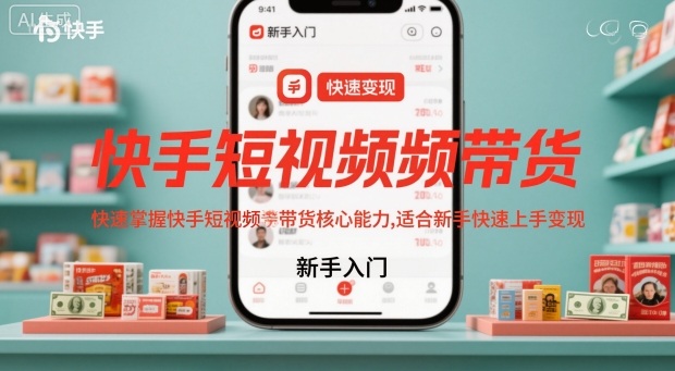 快手短视频带货，快速掌握快手短视频带货核心能力，适合新手快速上手变现-轻创网