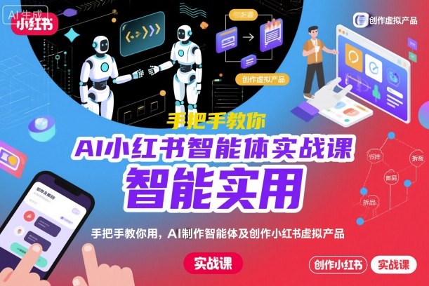 AI小红书智能体实战课，手把手教你用AI制作智能体及创作小红书虚拟产品，提效+内容商业化(更新)-轻创网