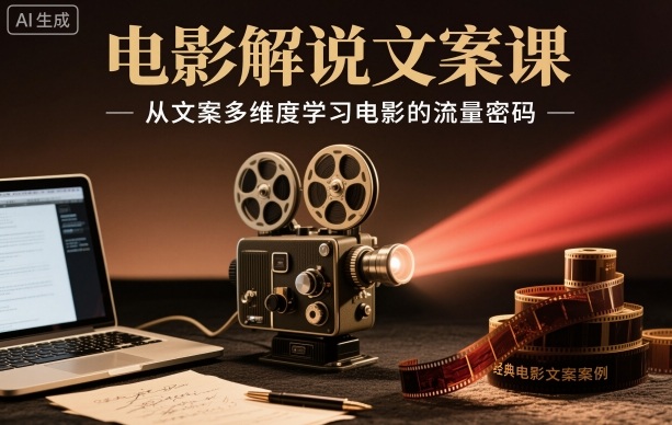 电影解说文案课，从文案多维度学习电影的流量密码-轻创网