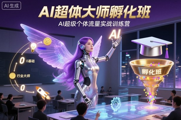 AI超体大师孵化班,AI超级个体流量实战训练营