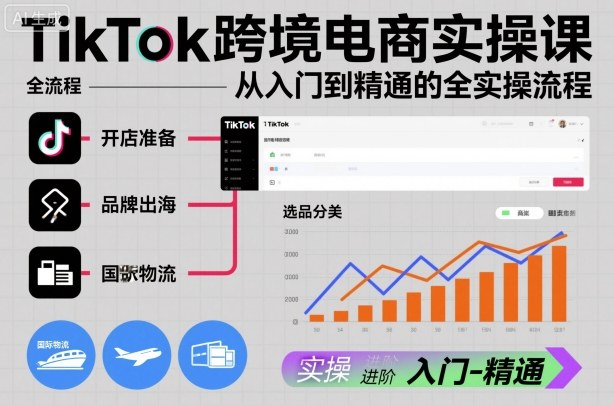 TikTok跨境电商实操课，从入门到精通的全实操流程-轻创网