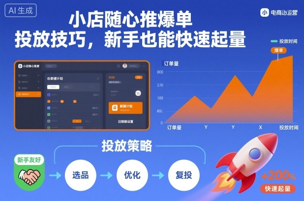 小店随心推爆单投放技巧，新手也能快速起量-轻创网