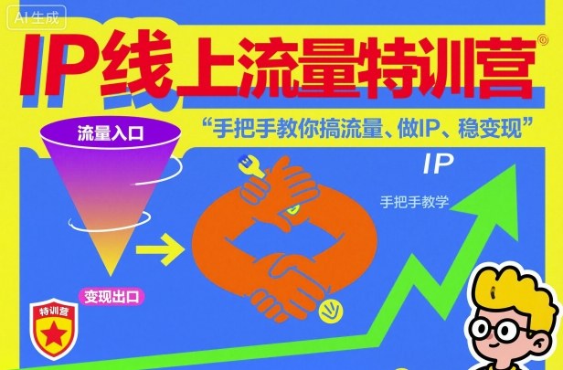 IP线上流量特训营，手把手教你搞流量、做IP、稳变现-轻创网