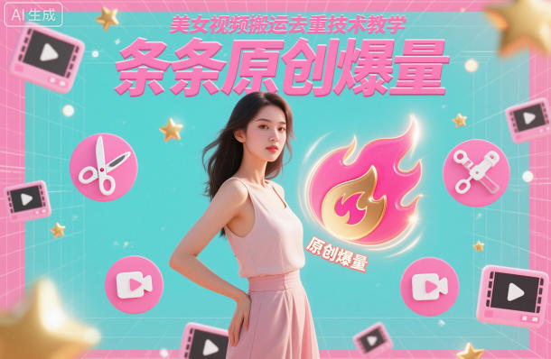 美女视频搬运去重技术教学，条条原创爆量-轻创网