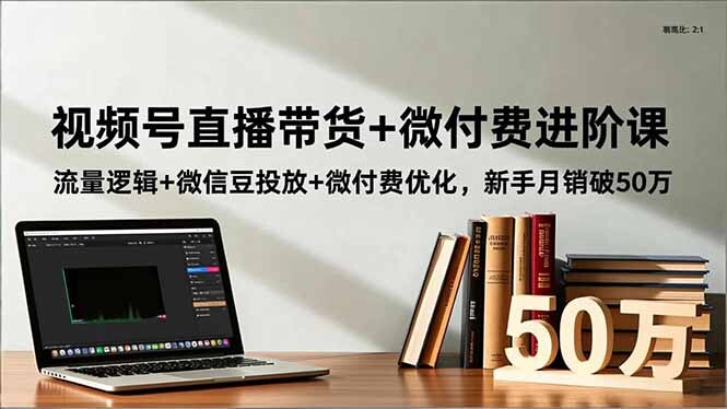 视频号直播带货+微付费进阶课：流量逻辑+微信豆投放+微付费优化，新手月销破50万-轻创网