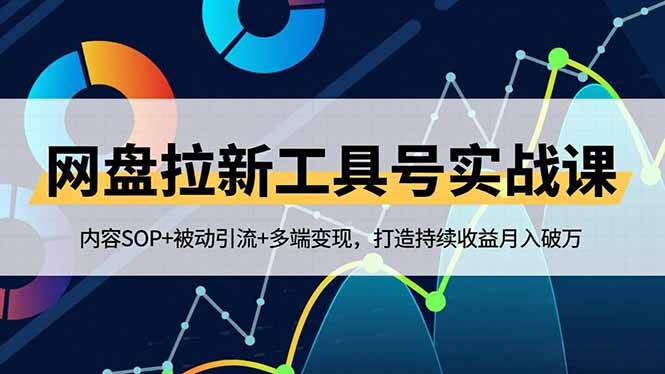 网盘拉新工具号实战课，内容SOP+被动引流+多端变现，打造持续收益月入破万-轻创网