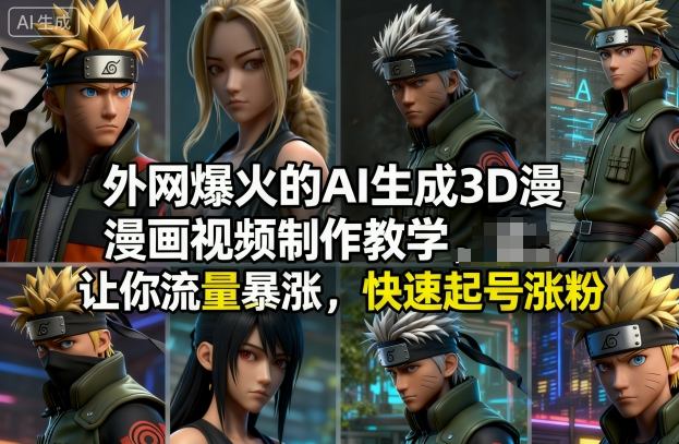 外网爆火的AI生成3D漫画视频制作教学，让你流量暴涨，快速起号涨粉！-轻创网