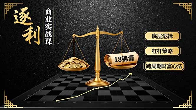 《逐 利》商业实战课，底层逻辑、杠杆策略、18锦囊，跨周期财富心法(更新-轻创网