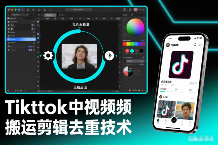 Tiktok中视频纯搬运剪辑去重技术，外来技术，自行测试-轻创网