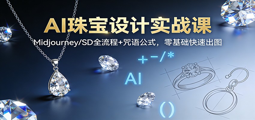 AI珠宝设计实战课：Midjourney/SD全流程+咒语公式，零基础快速出图-轻创网