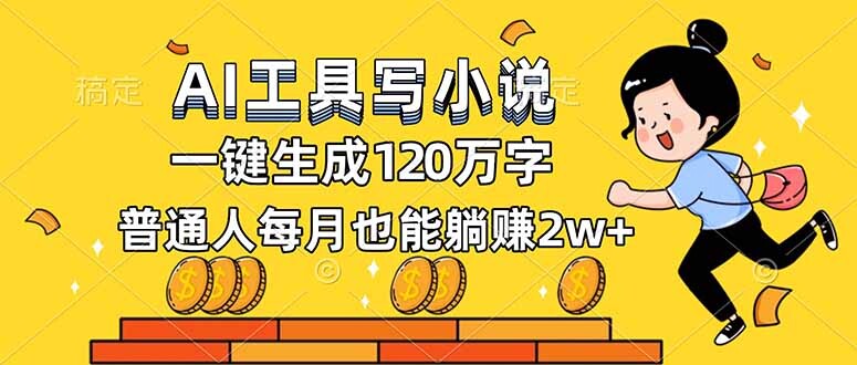AI工具写小说，一键生成120万字，普通人每月也能躺赚2w+-轻创网